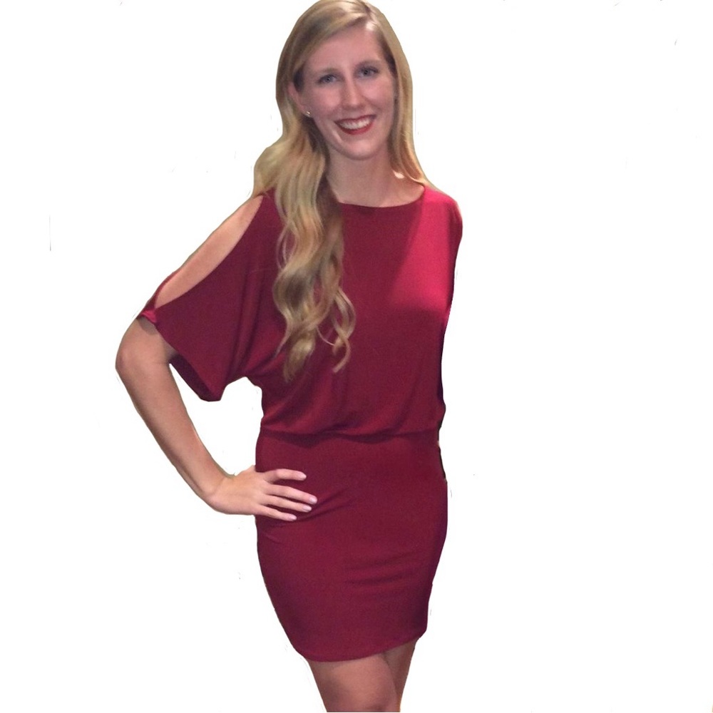 Moda International Blouson Cold Shoulder Party/Cocktail Dress